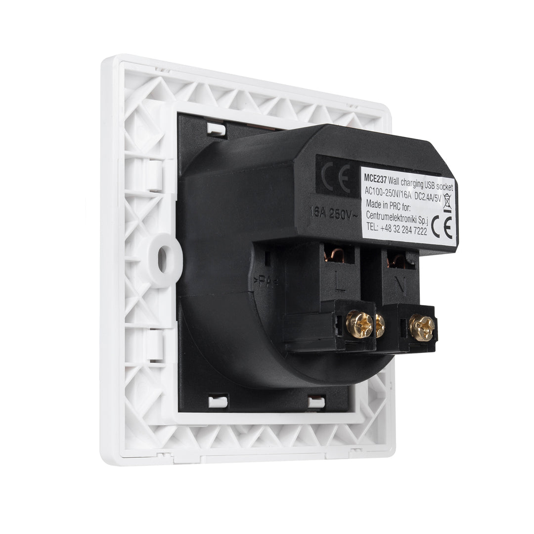 Schuko-contactdoos Oplaaddozen 2xUSB Schuko-veiligheidsstekker