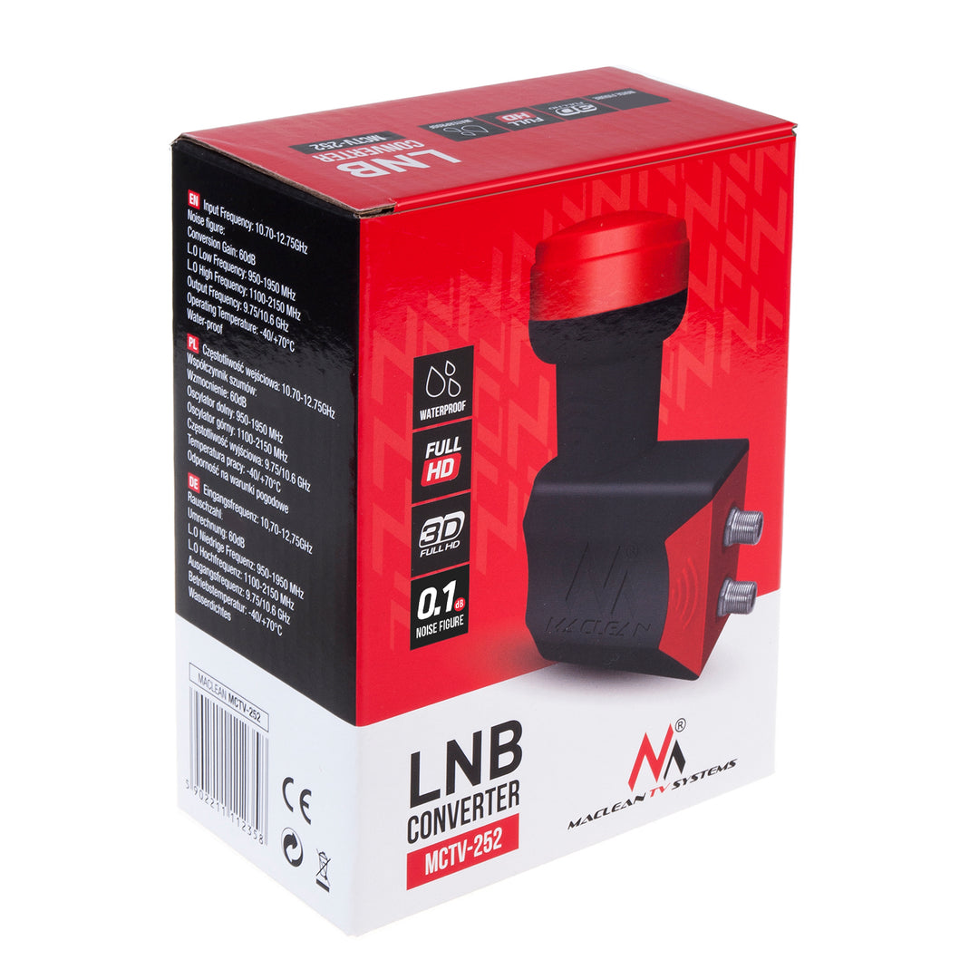 Convertisseur SAT double LNB Premium numérique étanche MCTV-252 Maclean