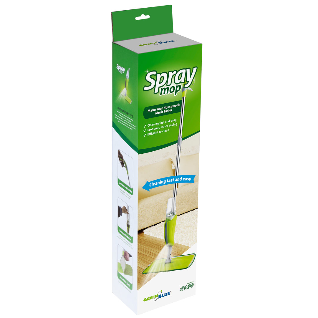 Balai de sol avec fonction spray GB830 GreenBlue avec 2 remplacements supplémentaires