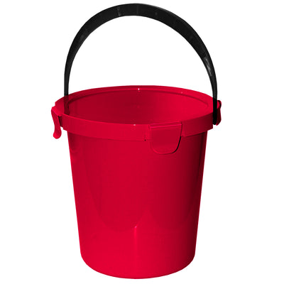Emmer met deksel Plast Team Berry 5L rood Deksel gesloten met een duurzame clip
