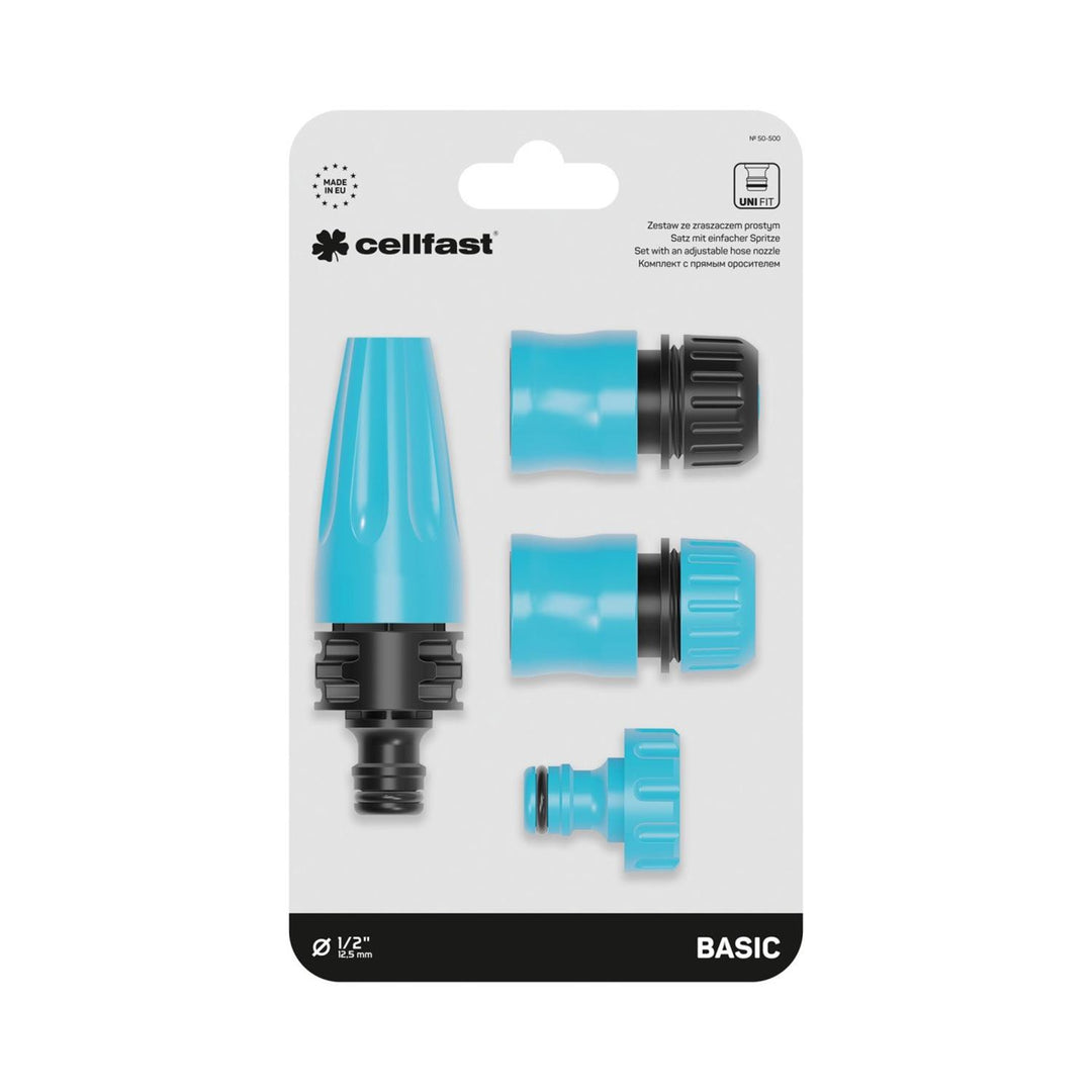 Set met een CELLFAST 50-500 1/2 "- 5/8" rechte sprinkler