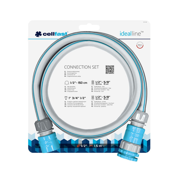 Cellfast - Tuinslang aansluitset 1,5m (1/2) tuinirrigatie