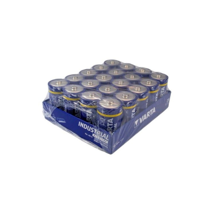 20x Varta Industrial R14/C alkaline batterijen Folie