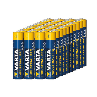 40x alkalinebatterij Varta Industrial LR03/AAA folie