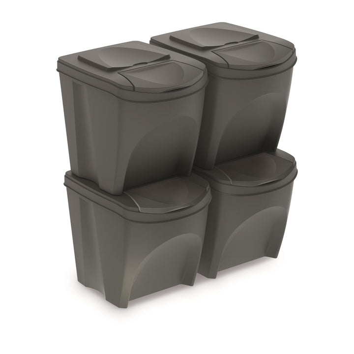 Prosperplast Sortibox set de poubelles 4x25L gris