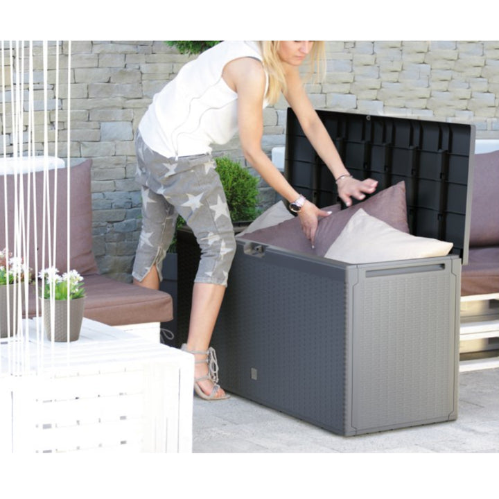 Coffre de jardin Boxe Rato Plus 290L anthracite, assise