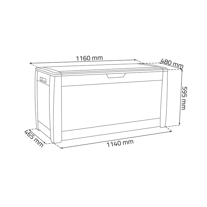 Tuinkistendoos - Boxe Rato 310L - Kleur  antraciet.