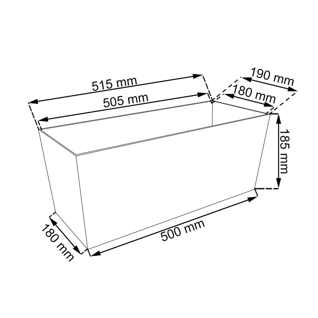 Pot de fleur en rotin DRTC500 S433 anthracite 514 x 192 x 186 mm collection Rato