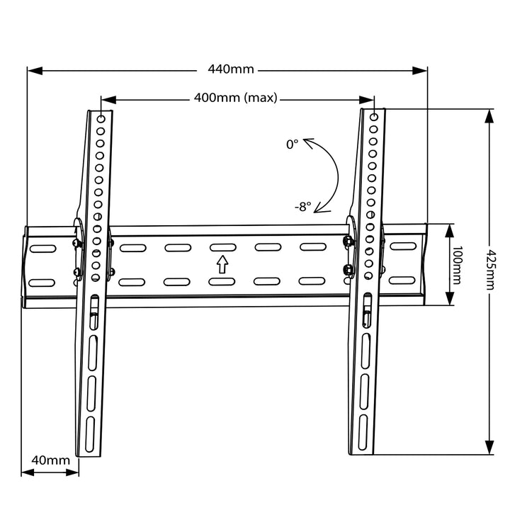 Support mural TV ultra fin 26-55" jusqu'à 40kg Maclean MC-862