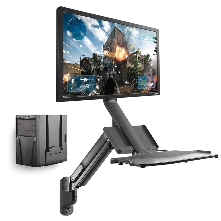 Maclean MC-838 Support mural pour moniteur 17-32" 9 kg avec clavier et CPU