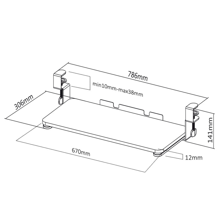 Support clavier sous bureau MC-839 Maclean Brackets