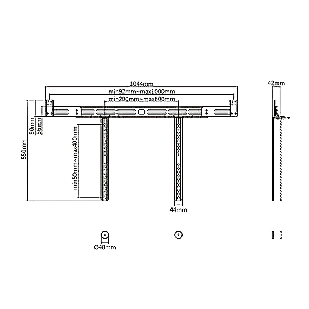 Support mural pour barre de son MC-843 Compatible avec la plupart des téléviseurs et supports muraux VESA