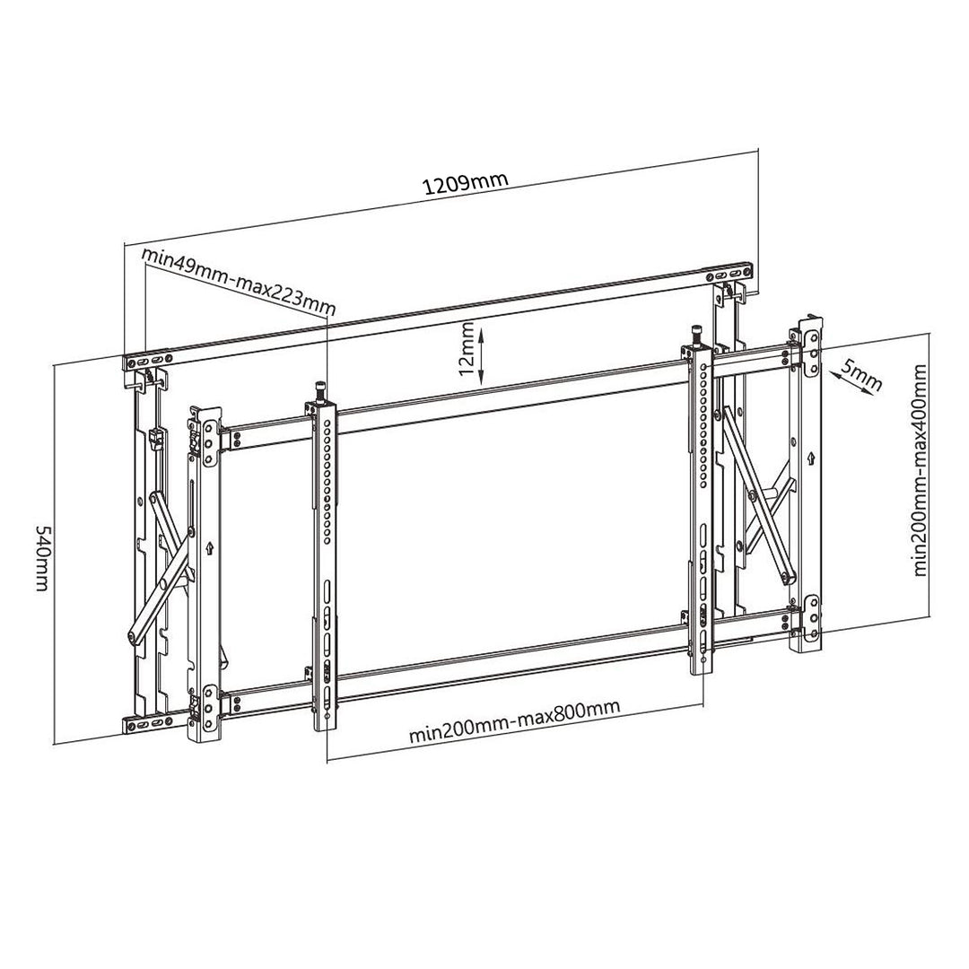 Support de montage mural pour moniteur vidéo Ultra mince 55 "-60" Max 35 kg affichage numérique Maclean MC-846