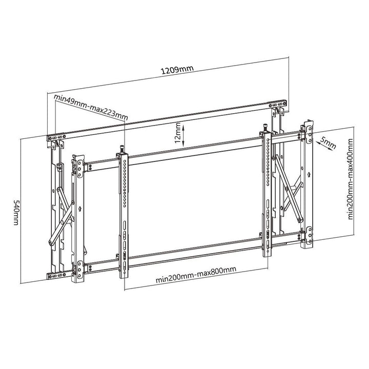 Video-monitor Muurbeugel Ultradunne  55 "-60" max. 35kg Digital Signage Maclean MC-846