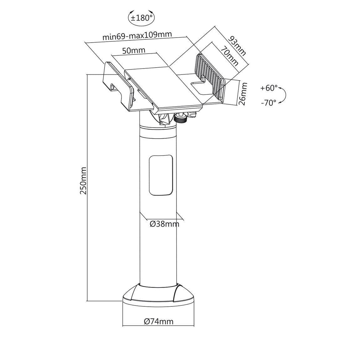 Support de terminal support de lecteur de carte EFT/POS Terminal point de vente sans espèces MC-847 Maclean