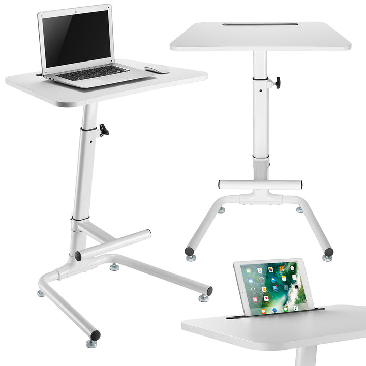 Maclean MC-849 Bureau tafel Laptopstandaard met voetsteun Notebooktafel tablet in hoogte verstelbaar Max hoogte 120cm