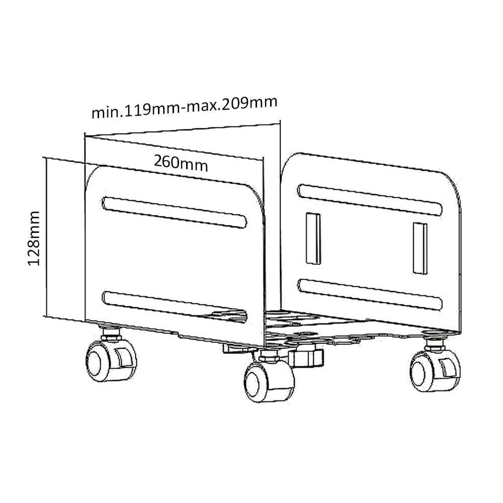 CPU houder Trolley op wielen MC-851 max 10kg Maclean Brackets