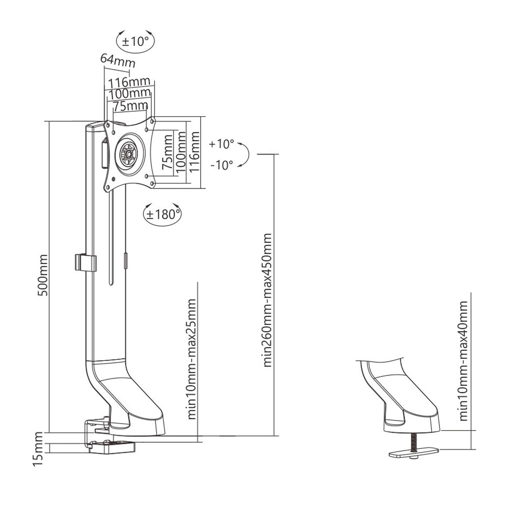 Support d'écran 17"-32" 8kg Maclean MC-853 pour MC-848 et MC-849