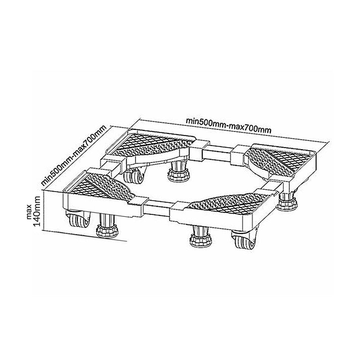 Socle réglable mobile universel pour lave linge Maclean MC-855 250kg largeur max 500-700mm