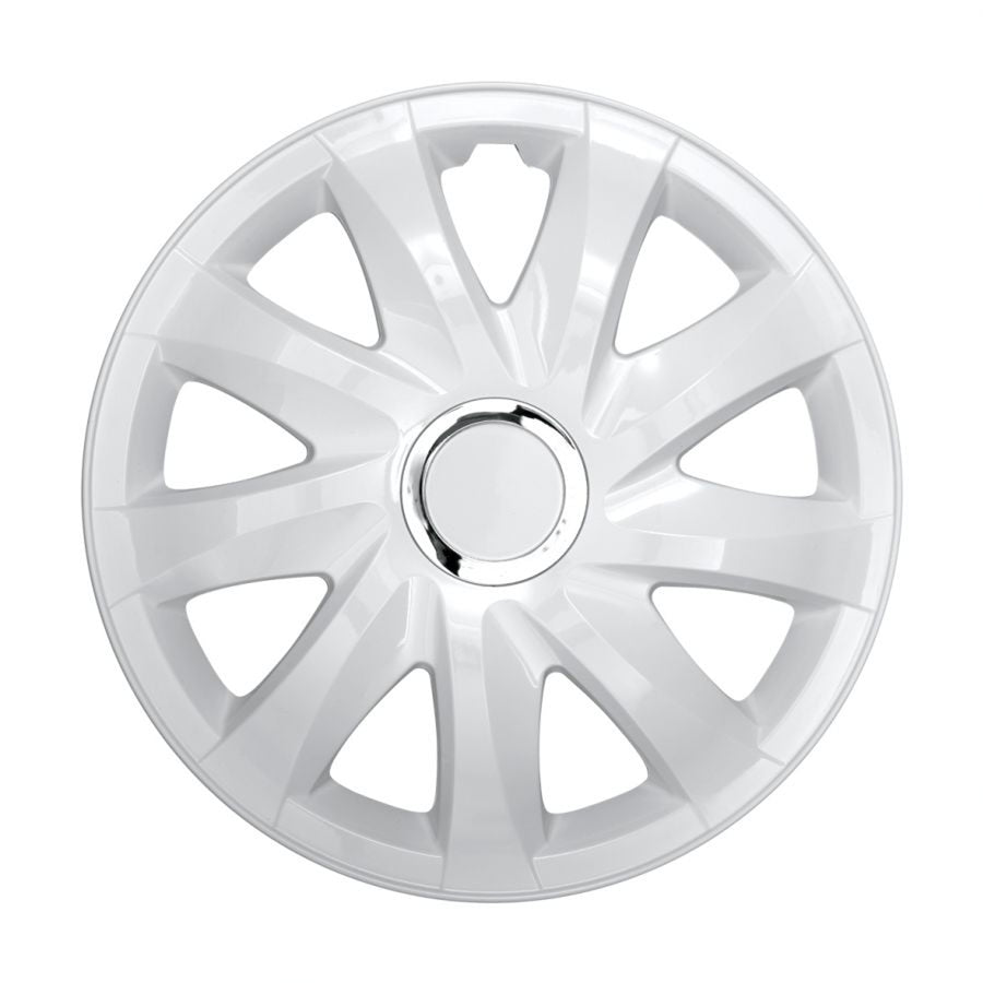 Drift wieldoppen 15 "wit gelakt 4 stuks Eenvoudige installatie