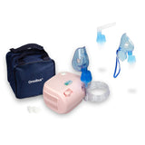 Omnibus inhalator, continue werking, 2 maskers, reservefilters, poeder roze, BR-CN116B