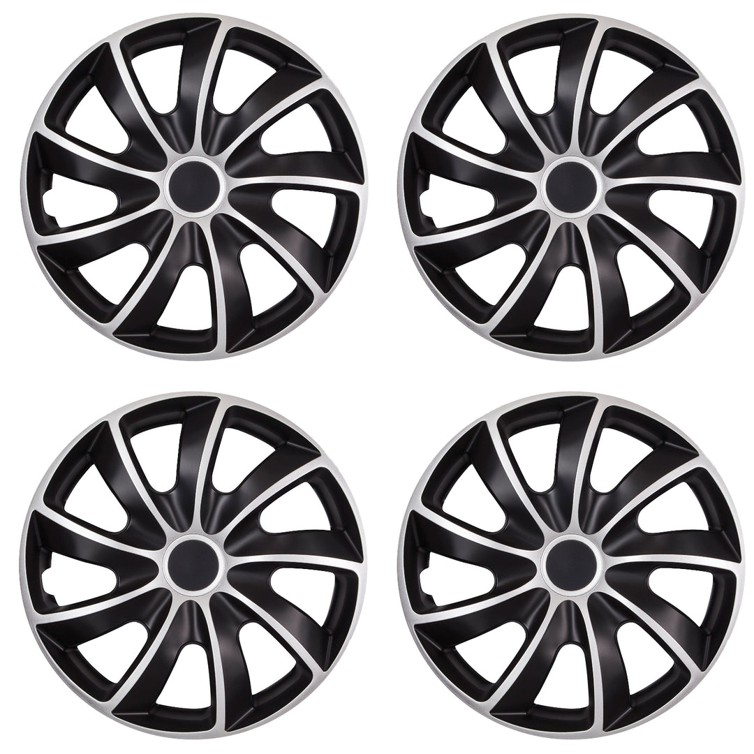 Enjoliveurs NRM QUAD BICOLOR 17" - Lot de 4 - Noir avec Argent