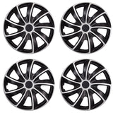 NRM QUAD BICOLOR wieldoppen 17 " - Set van 4 stuk - Zwart met Zilver