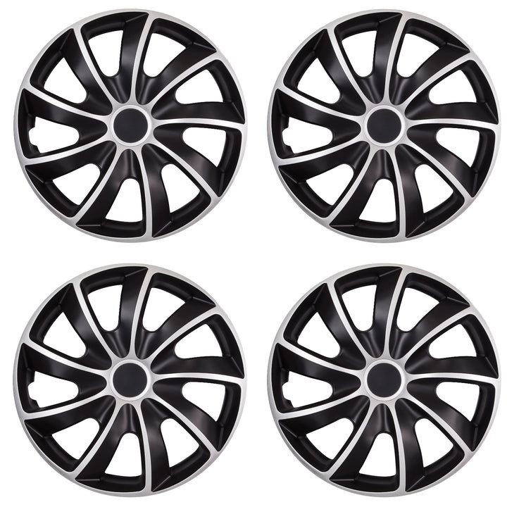 Enjoliveurs NRM QUAD BICOLOR 17" - Lot de 4 - Noir avec Argent