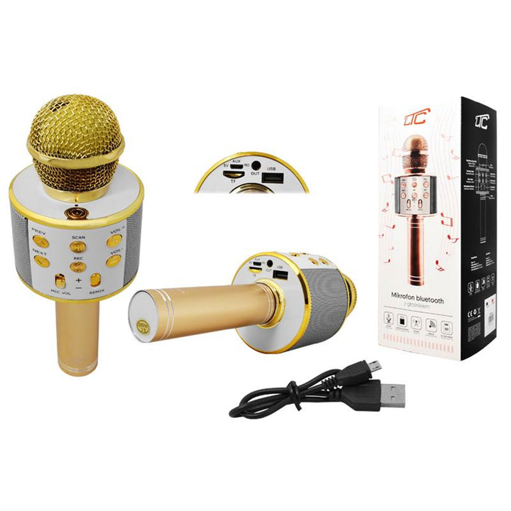 LTC MIC100 Draadloze Bluetooth-microfoon met luidspreker Karoke-handmicrofoon 5W (goud)