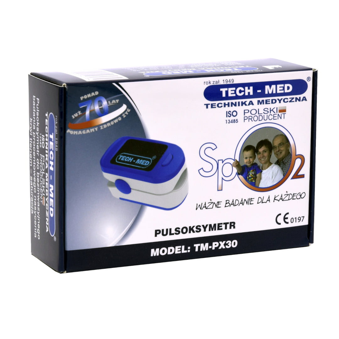 Tech-Med  - TM-PX30 Pulsoxymeter -  Zwart OLED-display