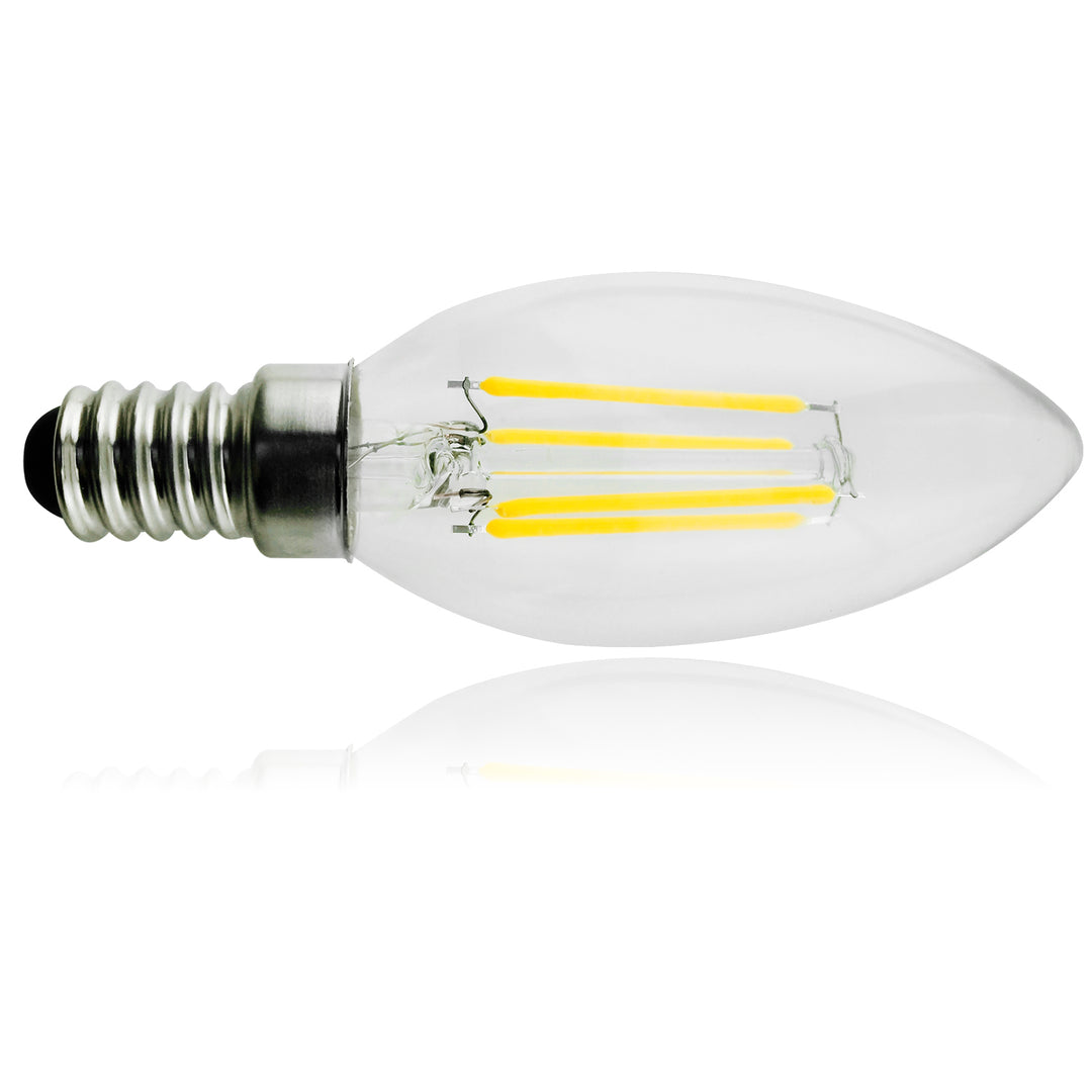 LED filament lamp E14, 4W 230V Maclean Energy MCE285 WW warm wit 3000K 400lm retro edison decoratieve kaars C37