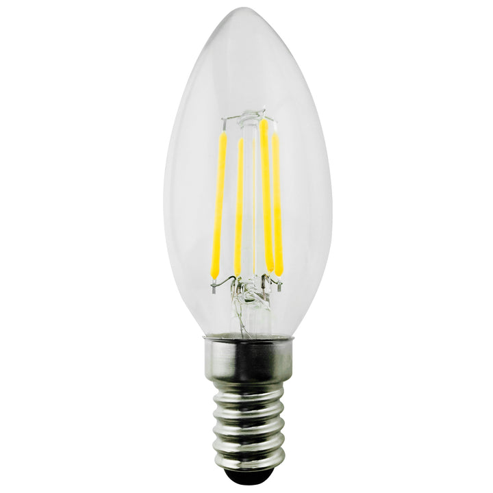 LED filament lamp E14, 4W 230V Maclean Energy MCE285 WW warm wit 3000K 400lm retro edison decoratieve kaars C37