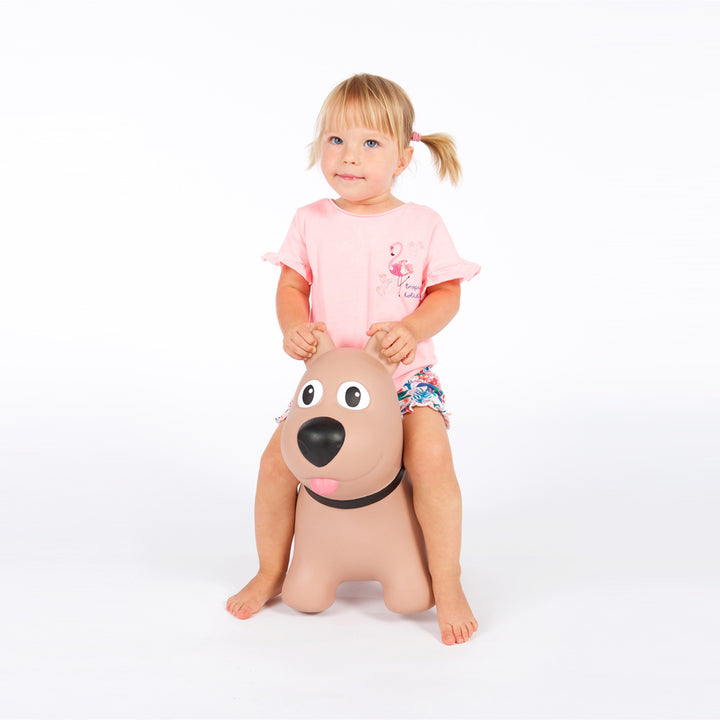 Chien marron Tootina - jouet gonflable pour enfants