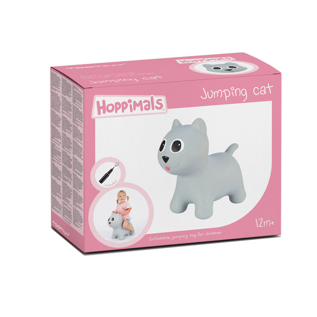 Chaton gris Tootina - jouet sauteur gonflable pour enfants