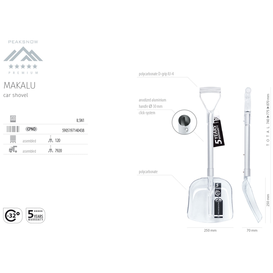 Prosperplast Peaksnow Makalu Opvouwbare Autosneeuwschep Schop