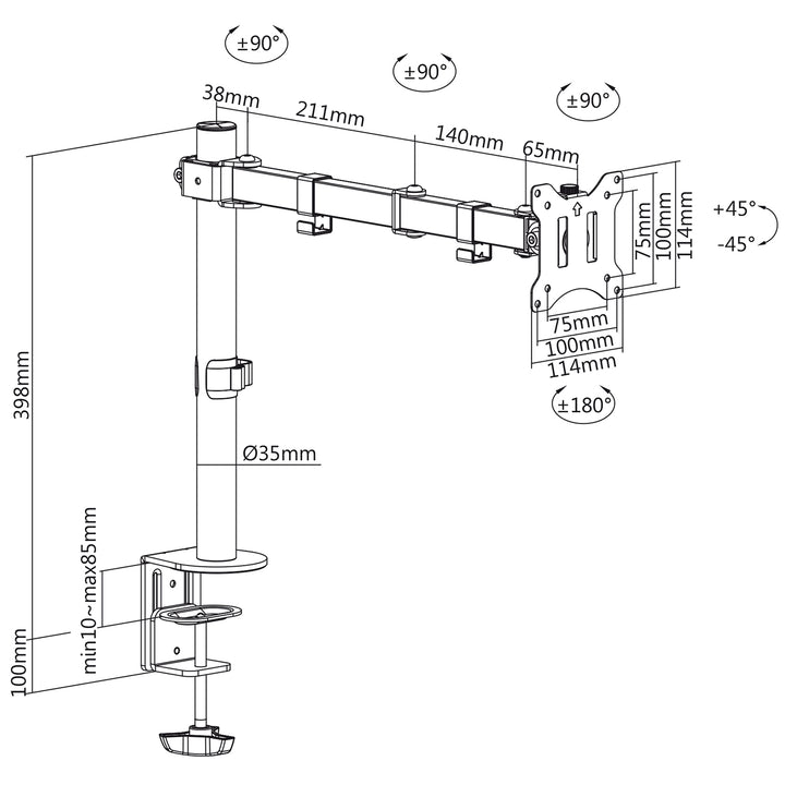 Support pour écran de bureau 17-32" MC Clean MC - 883