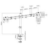 BUREAUBEUGEL VOOR 2 LCD-LED-MACLEAN-MONITORS 17- 32'' MC-884