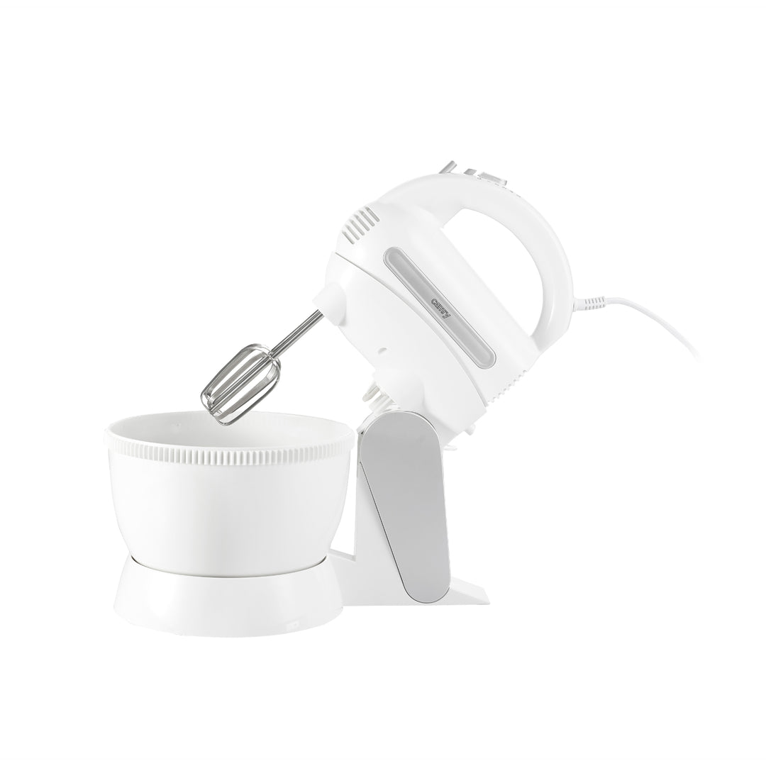 Camry CR 4213 Handmixer met mengkom, 600 W, 5 snelheden turbo, roerstandaard met kneedhaak en roerhaak van roestvrij staal in set, elektrische handmixer, roermachine