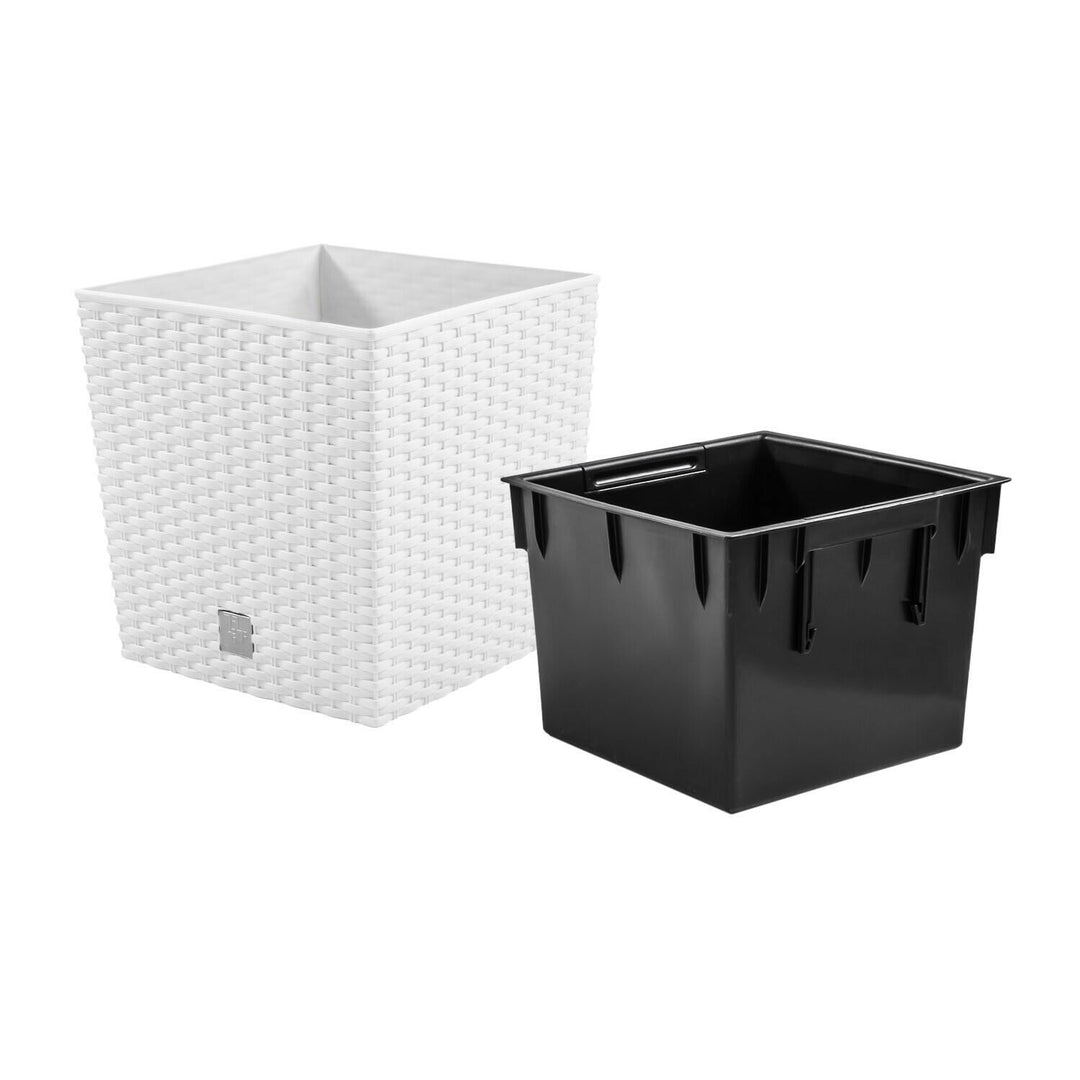 Pot de fleur avec insert Rato Low DRTS325L-S449 - en blanc