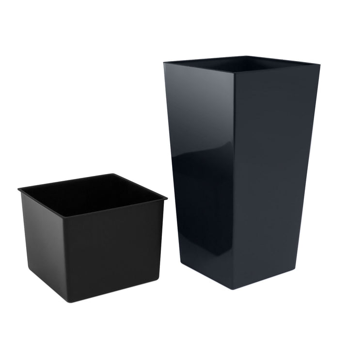 Prosperplast DURS170-S433 Bloempot met binnenpot Urbi Square 17cm x 17cm x 32,5cm 7,2 l antraciet