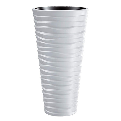 Bloempot met verwijderbare inzet Sand Slim  / kleur wit