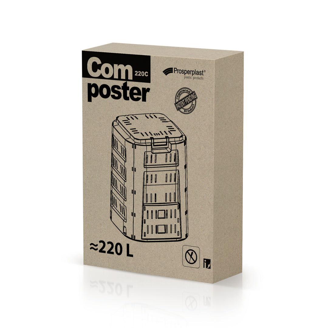 Compostvat -  Compogreen 220L -  ZWART Prosperplast