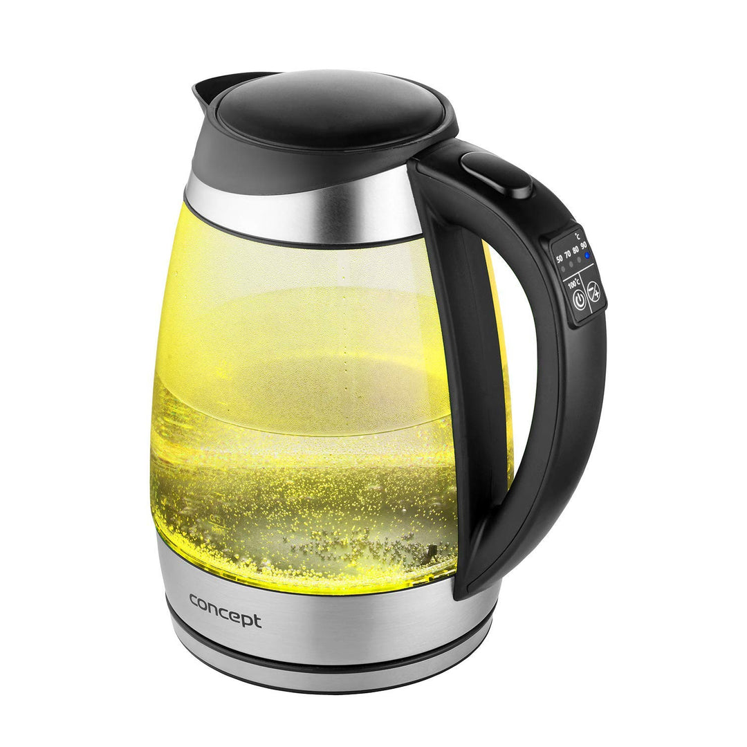 Glazen waterkoker van 1,7 liter met temperatuurregeling Concept RK4120