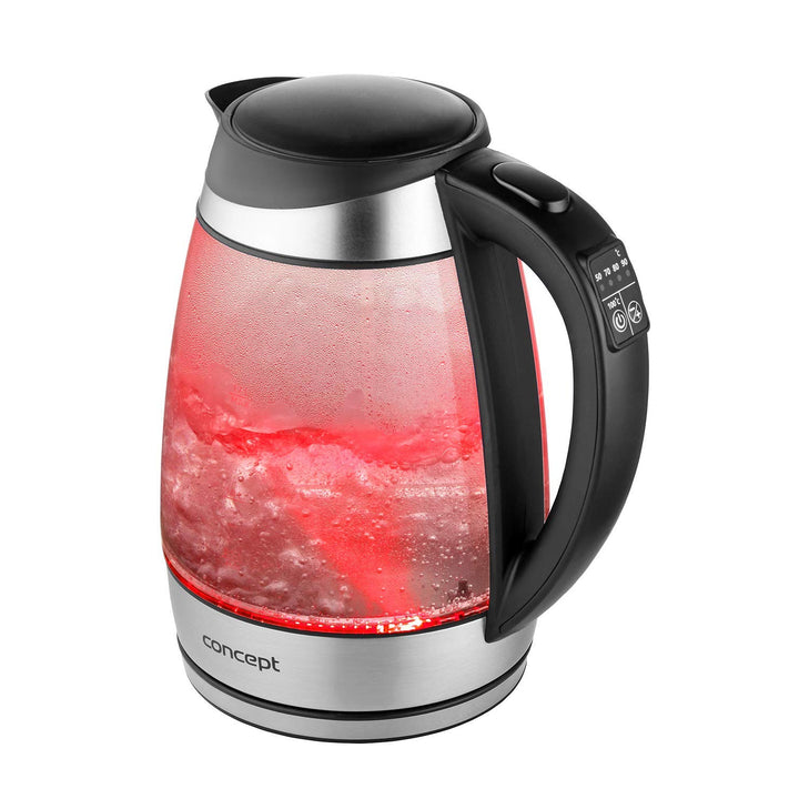 Glazen waterkoker van 1,7 liter met temperatuurregeling Concept RK4120