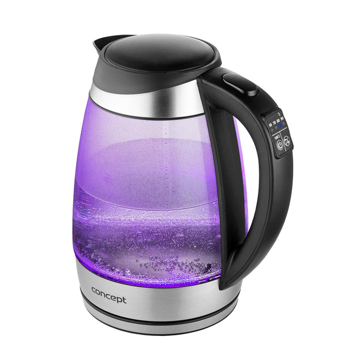 Glazen waterkoker van 1,7 liter met temperatuurregeling Concept RK4120