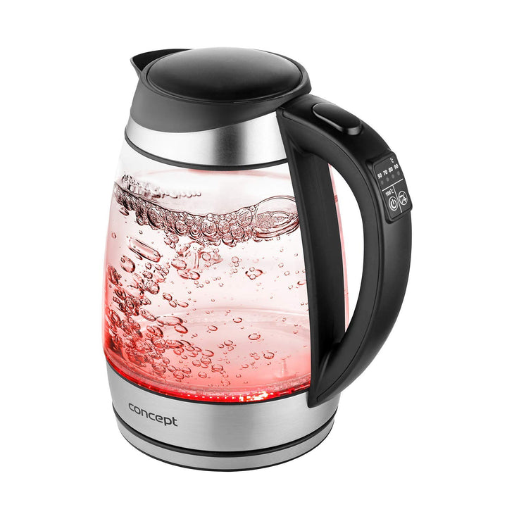 Glazen waterkoker van 1,7 liter met temperatuurregeling Concept RK4120
