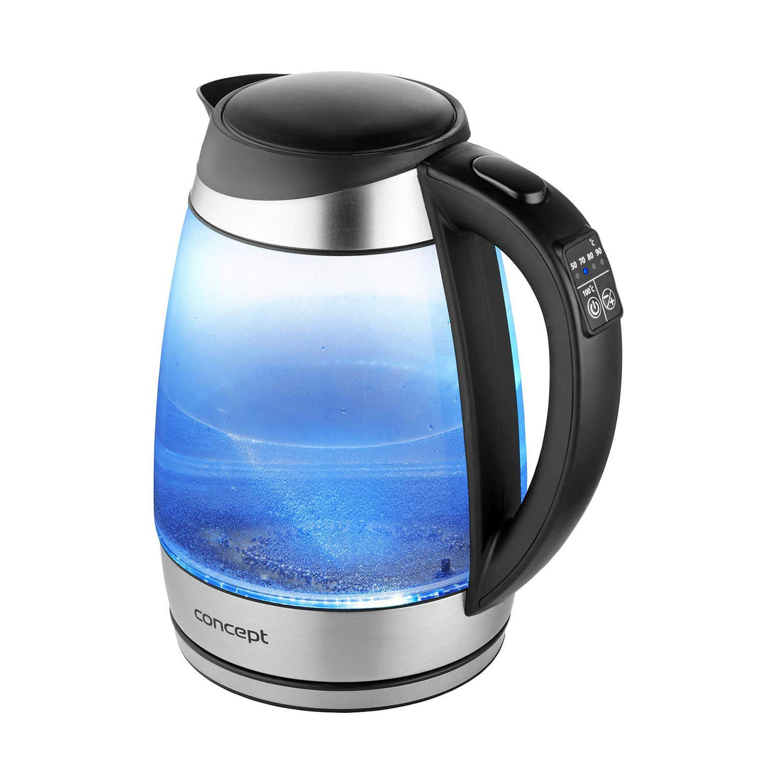 Glazen waterkoker van 1,7 liter met temperatuurregeling Concept RK4120