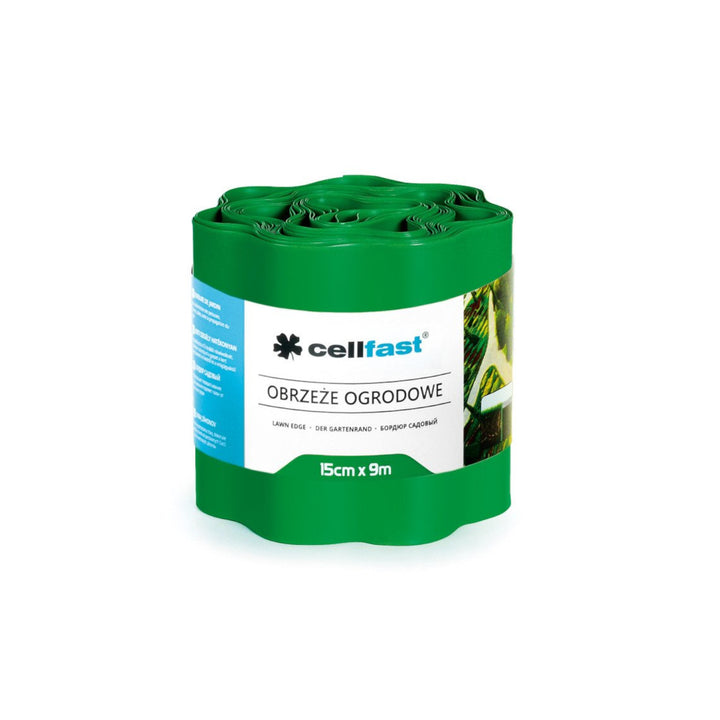 Cellfast - Gazonrand - Tuingolvende rand 15cm x 9m  - Groen