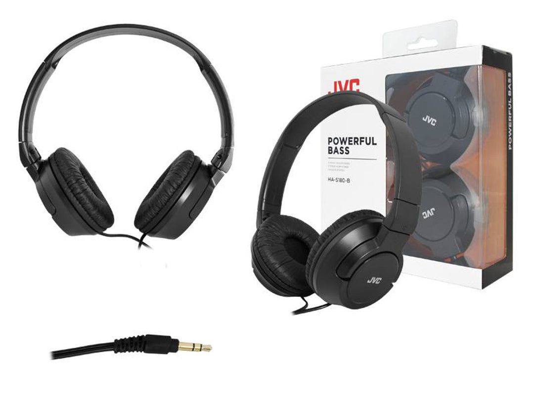 JVC  HAS-180BEF - Hoofdtelefoon / Zwart - kabellengte: 1,2 m