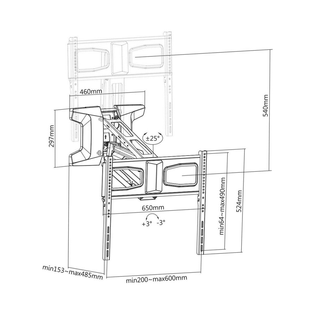 Mount Maclean -Elektrische muurbeugel voor TV  37"-70" / 35kg + afstandsbediening | Max vesa 600x400